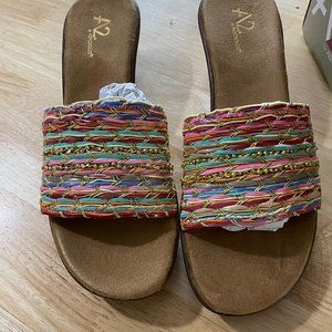 A2 Aerosole multi colored slide sandals